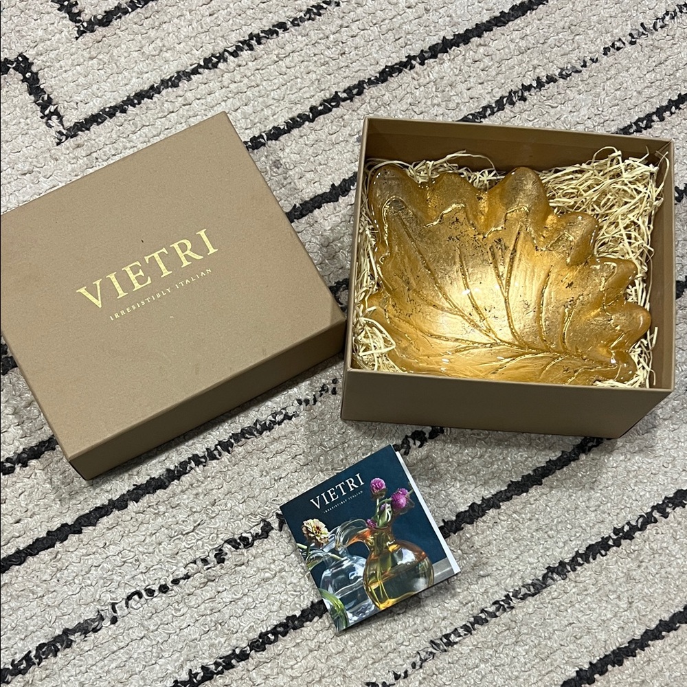 Vietri Gold Moon Glass Leaf